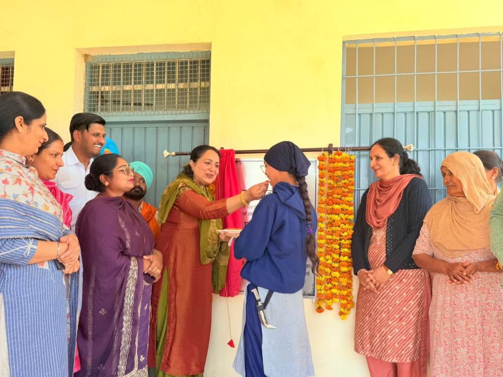 Chairperson Prabhjot Kaur inaugurates new kitchen and interlocking tiled flooring at Government High School Saidpur